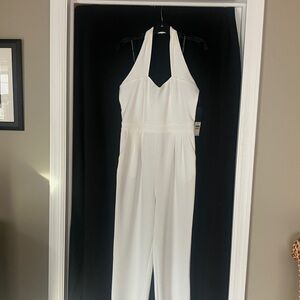 RACHEL Rachel Roy Off-White Halter Jumpsuit